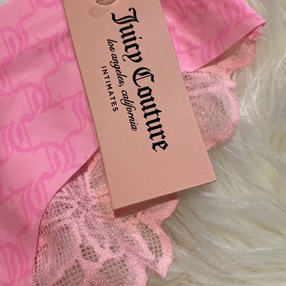 Juicy Couture Panties Lot of 3 Set Pink White Lace Size Small No Panty lines NWT - Picture 2 of 6